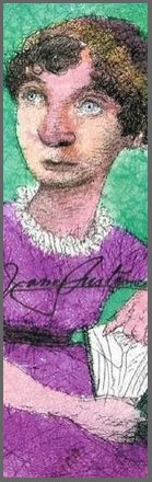 Jane Austen bookmark, by Mike Caplanis