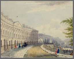Watercolour by Jane Hartshorne, “Camden Place, Bath” 1829