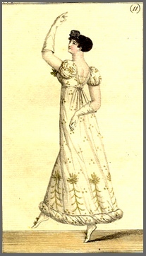 Illustration of costume Parisien, plate 11, The Journal des Dames et Desmodes (1808)