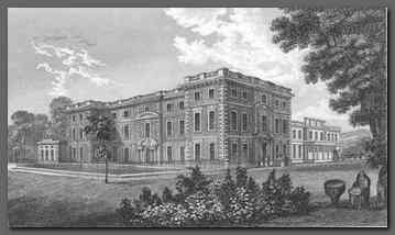 Image of a steel engraving by Nathaniel Whittock of Newby Hall Yorkshire, circa 1831