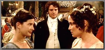 Image of Lizzy & Charlotte dishing Darcy at the Netherfield Ball, Pride & Prejudice, (1995)