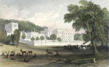 Engraving of Chatsworth House, Derbyshire, (1844)