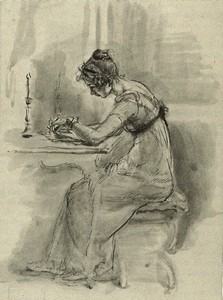 Illustration of Elizabeth Bennet, by Isabel Bishop, Pride and Prejudice, Dutton (1976)