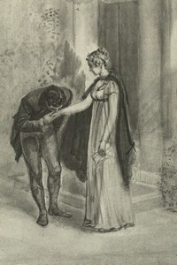 Illustration of Mr. Wickham and Elizabeth Bennet, by Isabel Bishop, Pride and Prejudice (1976)