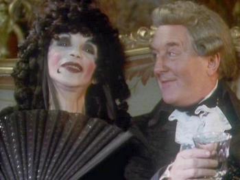 The Marchonioness (Elaine Ives-Cameron) and General Tilney (Robert Hardy), Northanger Abbey, (1986)