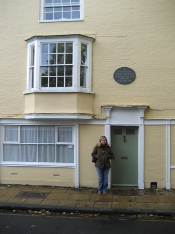 Virginia Claire Tharrington at College Street home of Jane Austen, Winchester (2008)