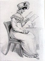 Illustration of a morning dress from La Belle Assemblee (1813)