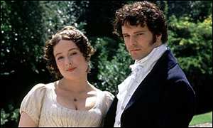 Jennifer Ehle and Colin Firth in Pride and Prejudice (1995)