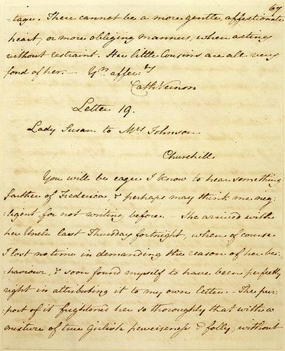 Manuscript of Lady Susan, Letter 19