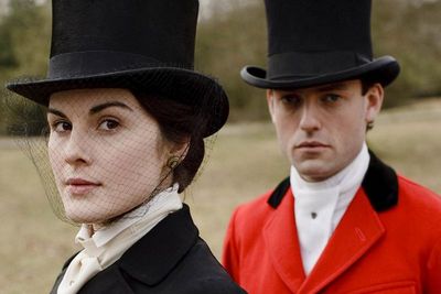 Image from Downton Abbey Season 1: Michelle Dockery as Lady Mary Crawley and Brendan Patrick as Evelyn Napier © Carnival Film & Television Limited 2010 for MASTERPIECE 