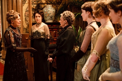 Penelope Wilton as Isobel Crawley and Maggie Smith as Violet, Dowager Countess of Grantham in Downton Abbey (2010)