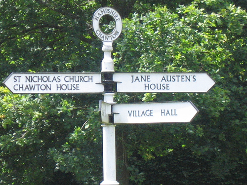 All roads lead to Jane Austen (Chawton road sign)