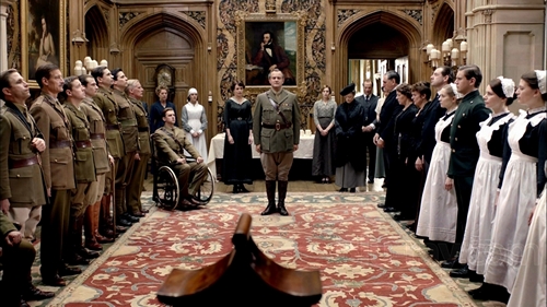 Image from Downton Abbey Season 2 Episode 5: Lord Grantham announces wars end © Carnival Film & Television Limited 2011 for MASTERPIECE Image from Downton Abbey Season 2 Episode 5: Lord Grantham announces wars end