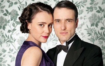 Image from Upstairs Downstairs Season 2:  Keeley Hawes and Edward Stoppard Lord & Lady Holland© 2011 MASTERPIECE   