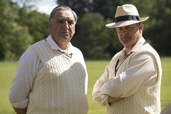 Downton Abbey Season 3: Jim Carter as Mr. Carson and Hugh Bonneville as Robert  Crawley (2012)