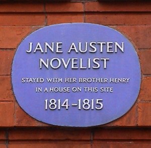 A Jane Austen Tour:Blue Plaque at 23 Hans Place, London
