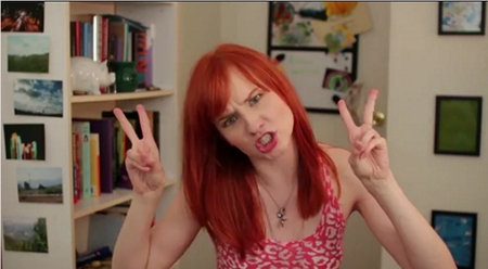 The Lizzie Bennet Diaries:Lydia's excessive use of air quotes