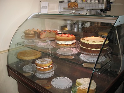 Jane Austen Tour 2013 Bea's Vintage Tea Room pastry case 