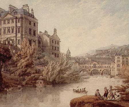 Thomas Hearne, View of Bath from Spring Garden (1790)