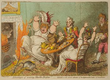 Gilray - muslin dresses fire