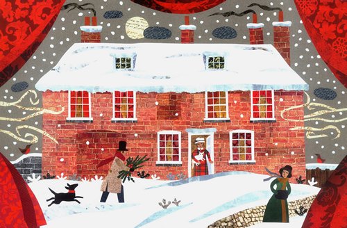 Jane Austen Christmas Card by Amanda White 2014 