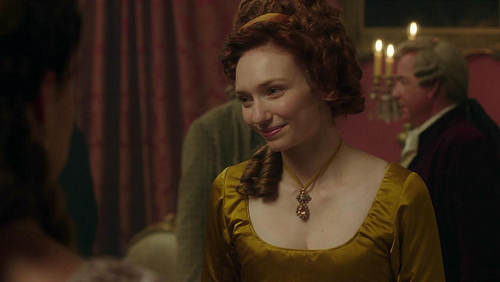 Image of Demelza Poldark (Eleanor Tomlinson) at the Warleggan ball in Poldark (c) 2015 Mammoth Screen, Ltd for Masterpiece PBS